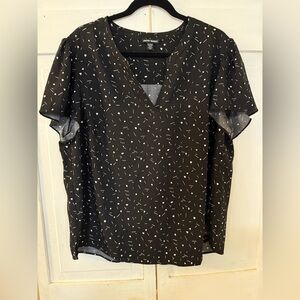 Hilary Radley Black Crepe Blouse